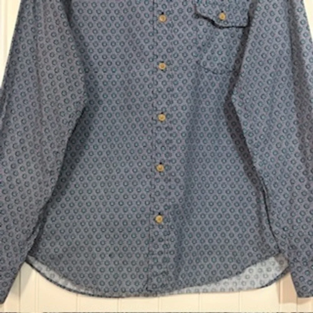 J Crew Men Blue‎ Long Sleeve Button Up Shirt Size Md Heritage Classicore